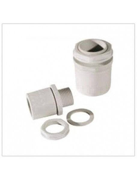 Raccordo tubo scatola IP65 mm 25 con accessori per fissaggio tubi, realizzato in PVC autoestinguente.