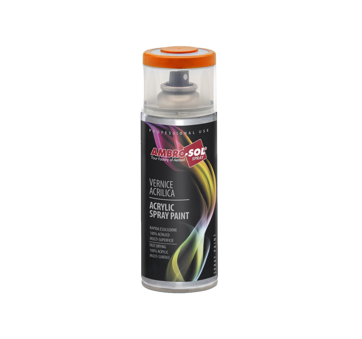 Ambro-Sol Acrylic Spray Paint - Arancio Puro, 400ml, multi-surface, quick-drying, 100% acrylic.