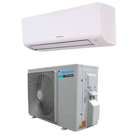 Daikin Climatizzatore New Evolution 12000 Btu Inverter con unità interna ed esterna, modello FTXC35D e RXC35D.