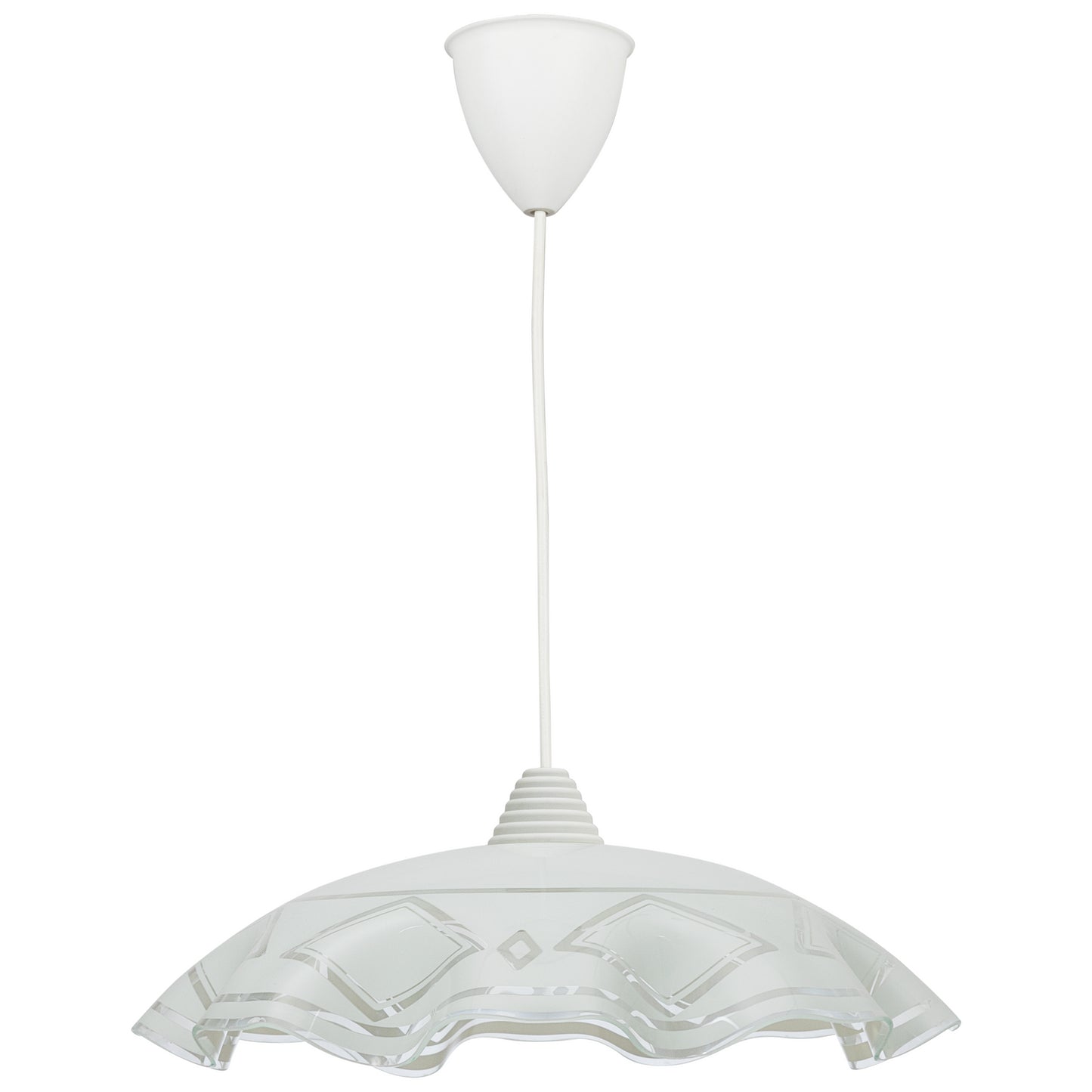 Brigida ceiling pendant lamp with E27 socket, white glass diffuser, elegant design for minimal chic interiors.