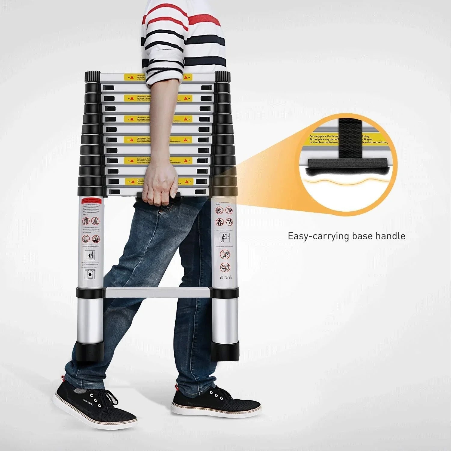 SWANEW Scala Telescopica In Alluminio Scala Multiuso 1.4M+1.7M Scala