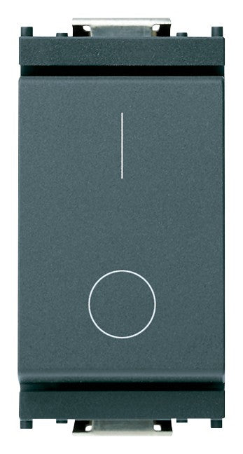 VIMAR 2P 16AX grey switch, 250V, designed for integrated power supply up to 200W, IEC 60669-1 compliant.