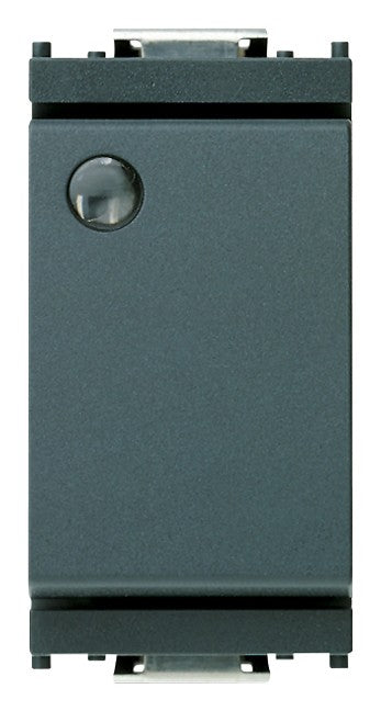 VIMAR 1P 16AX lum.so grigio switch, 250V, no signaling unit, compact gray design.