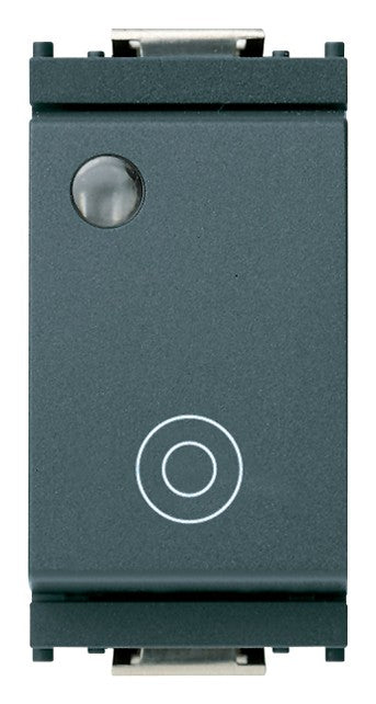 VIMAR 1P NO 10A luminous push button switch, gray, for signaling units, model 16090.