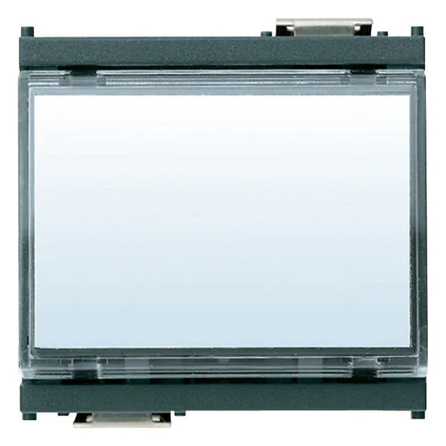 VIMAR Pulsante Targh. 1P NO 10A 12-24V Grigio - Modello 16190, Targhetta Luminosa, Design Moderno