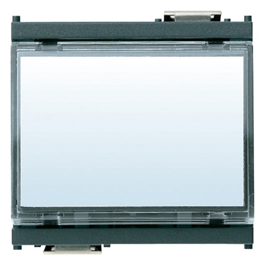 VIMAR pulsante targh. 1P NO 10A 12-24V grigio, con targhetta luminosa per lampada siluro.