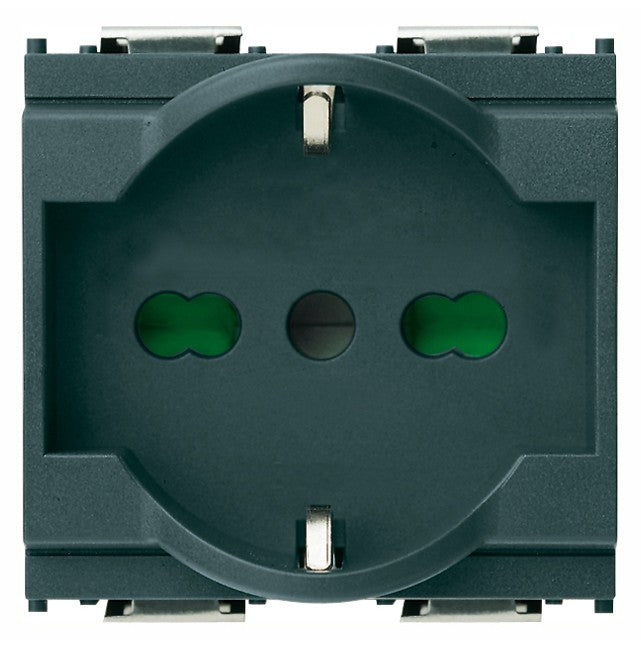 VIMAR Presa 2P+T 16A grigia, universale standard italiano P40, 250V, impianto elettrico.