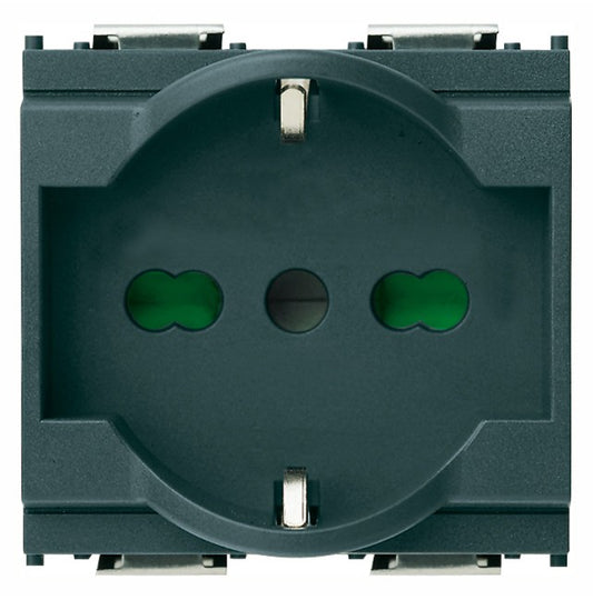 VIMAR Presa 2P+T 16A grigia, universale standard italiano P40, 250V, impianto elettrico.