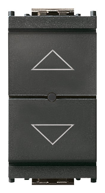 VIMAR IoT electronic roller shutter control button, gray with up and down arrows for window shades.
