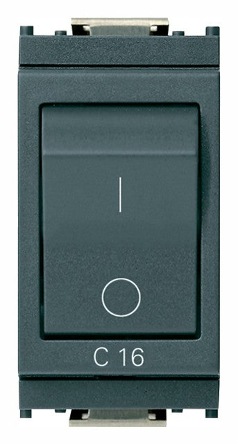 VIMAR Interruttore MT 1P+N C16 grigio, automatico magnetotermico per 120-230V, interruttore di protezione elettrica.