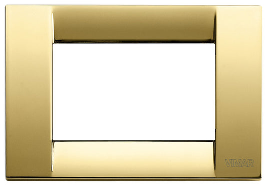 VIMAR Placca Classica 3 moduli oro lucido, metallo pressofuso, design elegante e raffinato per interni.