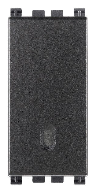 VIMAR Deviatore 1P 16AX grigio, illuminabile, con tasto sostituibile, per installazione elettrica.