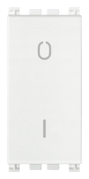 VIMAR 2P 16AX illuminated light switch, white, with replaceable button, 250V, max 200W.