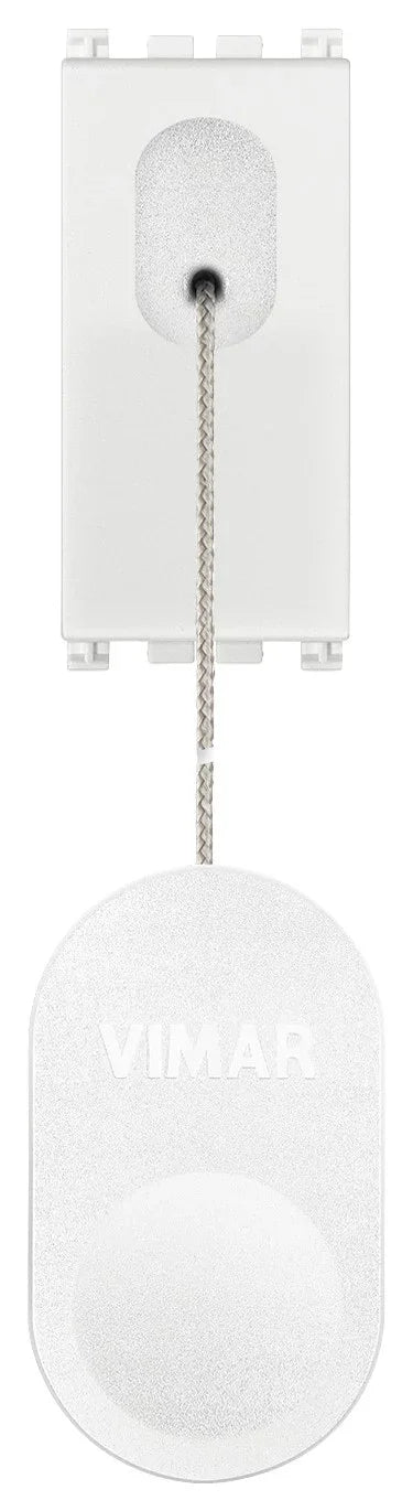 VIMAR Pulsante 1P NO 10A Tirante Bianco 19052.B - Cordone di 1,5m e Pomello Ergonomico
