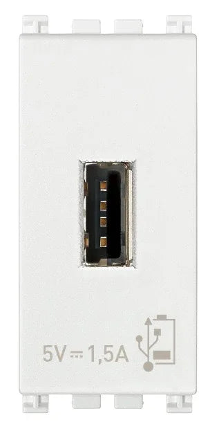 Alimentatore VIMAR USB 5V 1,5A Bianco - Codice SKU 19292.B, Design Modulare e Compatibilità Universale