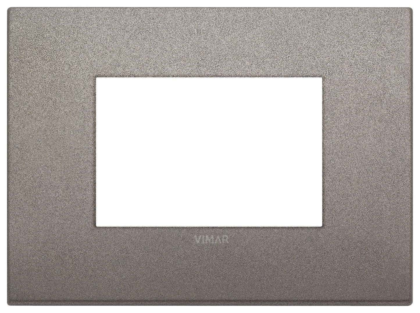 VIMAR Placca Classic 3M titanio matt, metal switch plate in matte titanium finish, three-module design.