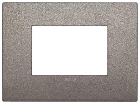 VIMAR Placca Classic 3M titanio matt, metal switch plate in matte titanium finish, three-module design.