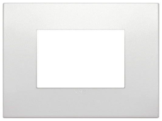 VIMAR Placca Classic 3M in perla matt finish, metal frame for three modules, stylish and modern design.