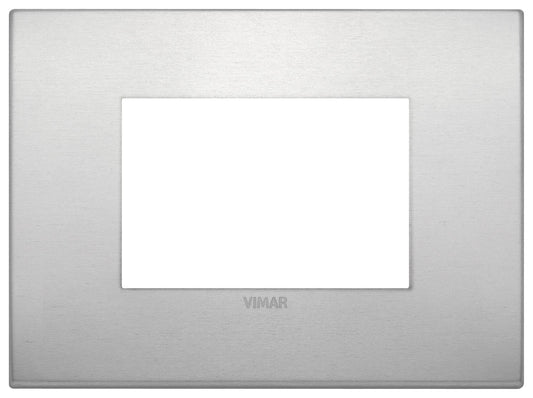 VIMAR Placca Classic 3M naturale, alluminio, design elegante per moduli elettrici, finitura naturale.