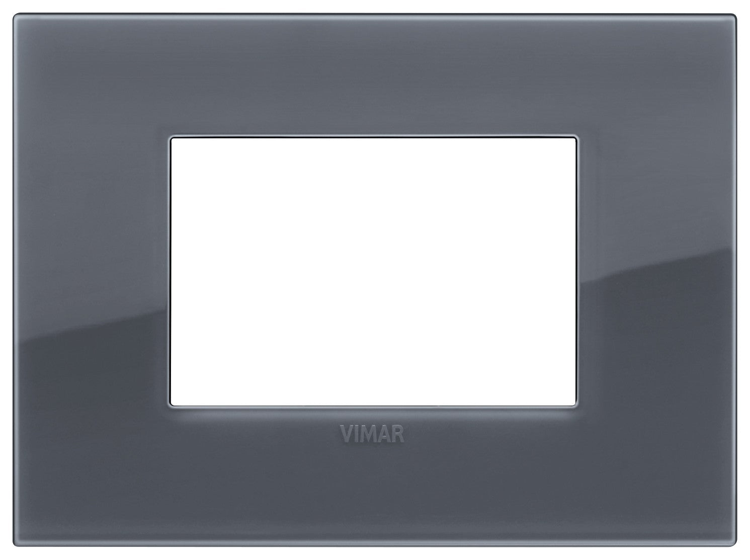 VIMAR Placca Classic 3M Reflex grigio fumè, 3-module technopolymer frame in smoke gray finish.