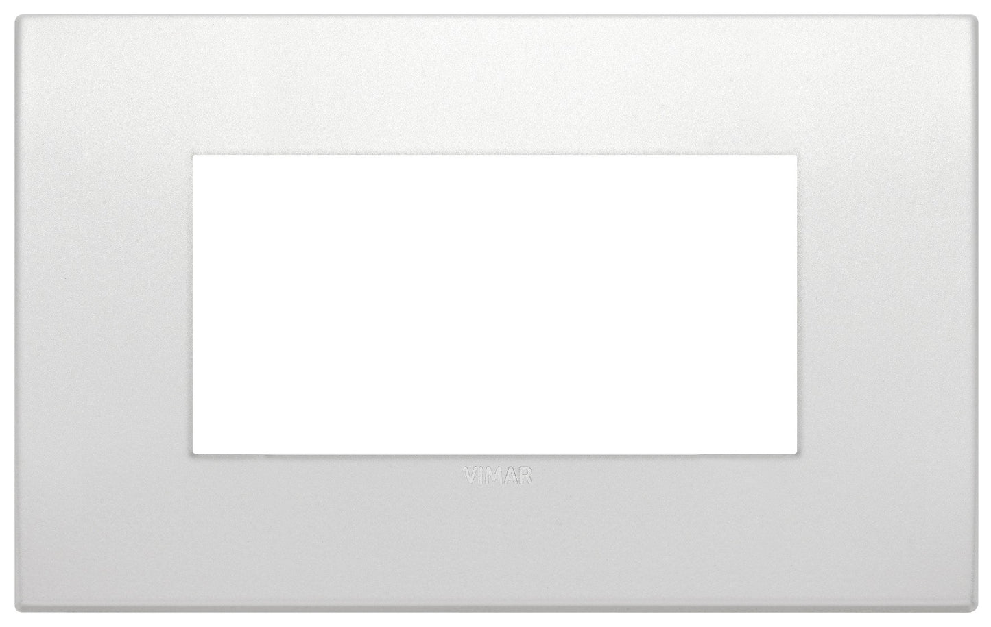 VIMAR Placca Classic 4M in perla matt finish, metal frame designed for four modules, elegant and stylish.