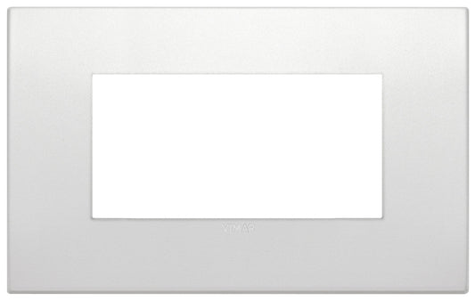 VIMAR Placca Classic 4M in perla matt finish, metal frame designed for four modules, elegant and stylish.