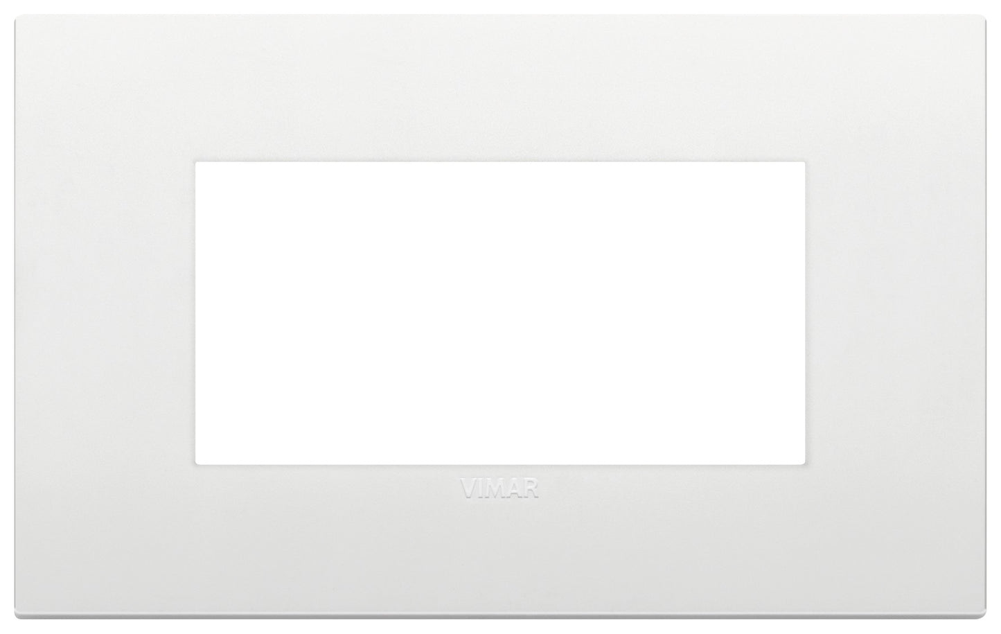 VIMAR Placca Classic 4M bianco frame, white technopolymer design for four modules, elegant and modern.