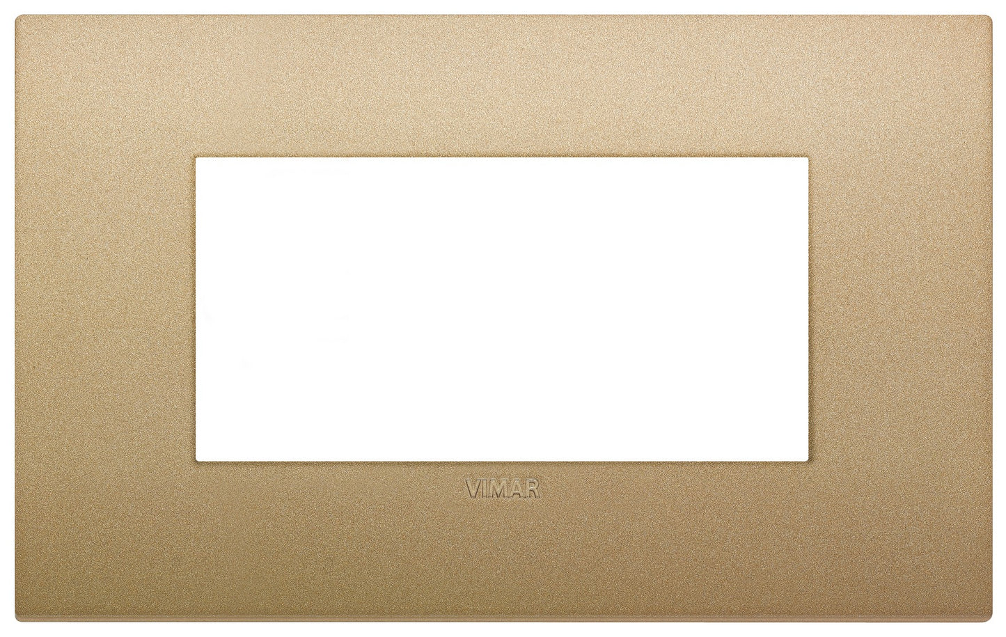 VIMAR Placca Classic 4M in oro matt, tecnopolimero, elegante design per interruttori e prese elettriche.