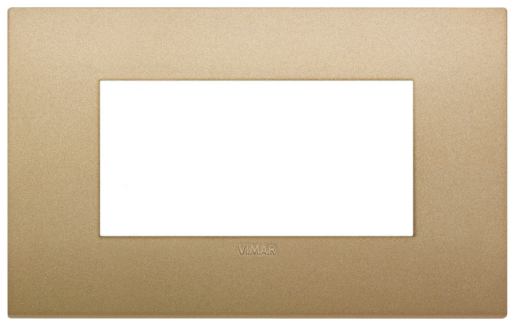 VIMAR Placca Classic 4M in oro matt, tecnopolimero, elegante design per interruttori e prese elettriche.