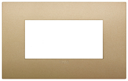 VIMAR Placca Classic 4M in oro matt, tecnopolimero, elegante design per interruttori e prese elettriche.