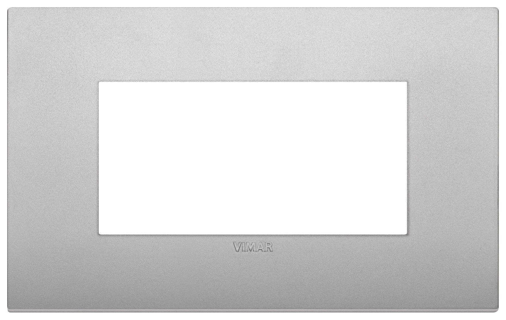 VIMAR Placca Classic 4M silver matt, tecnopolimero frame for electrical modules, sleek and modern design.