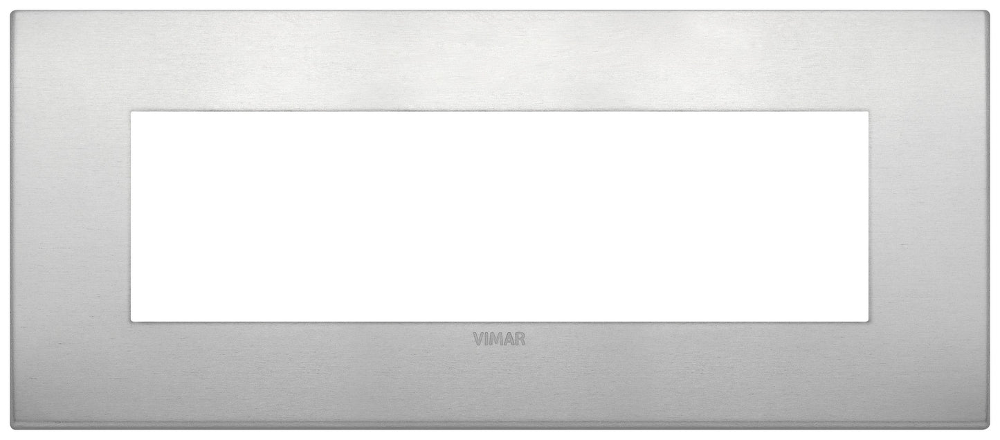 VIMAR Placca Classic 7M naturale module frame in aluminum - model 19657.15, modern and elegant design.
