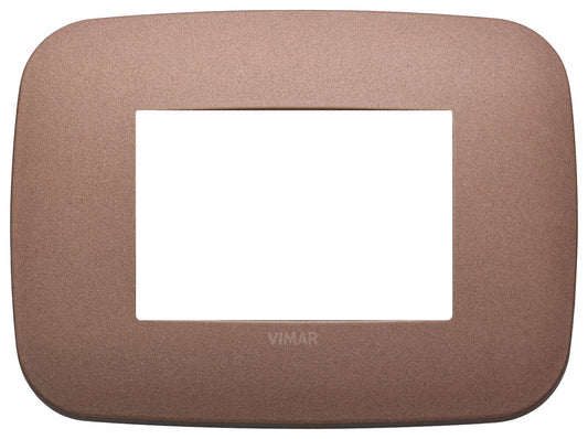 VIMAR Placca Round 3M in bronzo matt, metallico, 3 moduli, design elegante per interni.