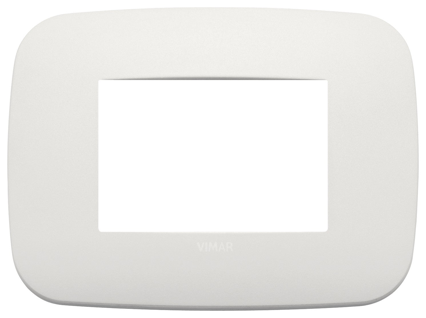 VIMAR Placca Round 3M, metal, pearl matte finish, 3-module frame for elegant interior design.