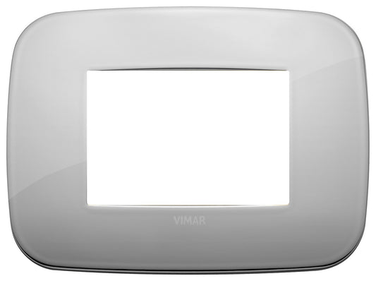 VIMAR Placca Round 3M cromo, metal frame for three modules, sleek chrome finish.