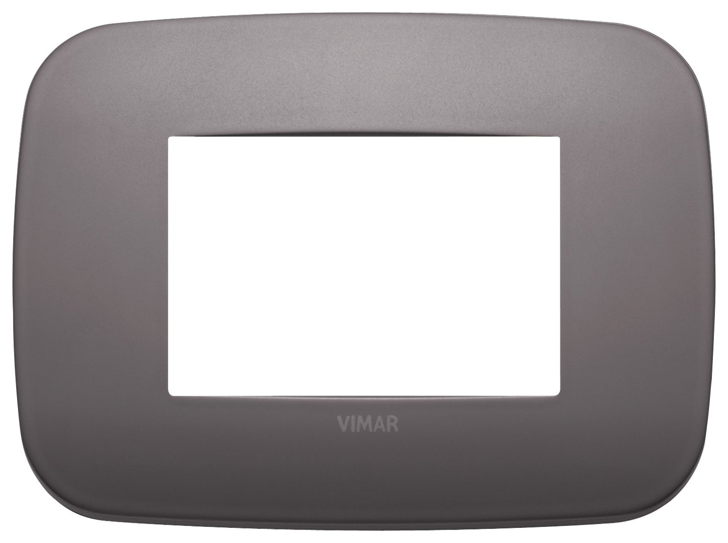 VIMAR Placca Round 3M in dark nickel finish, stylish metal design for modern interiors.