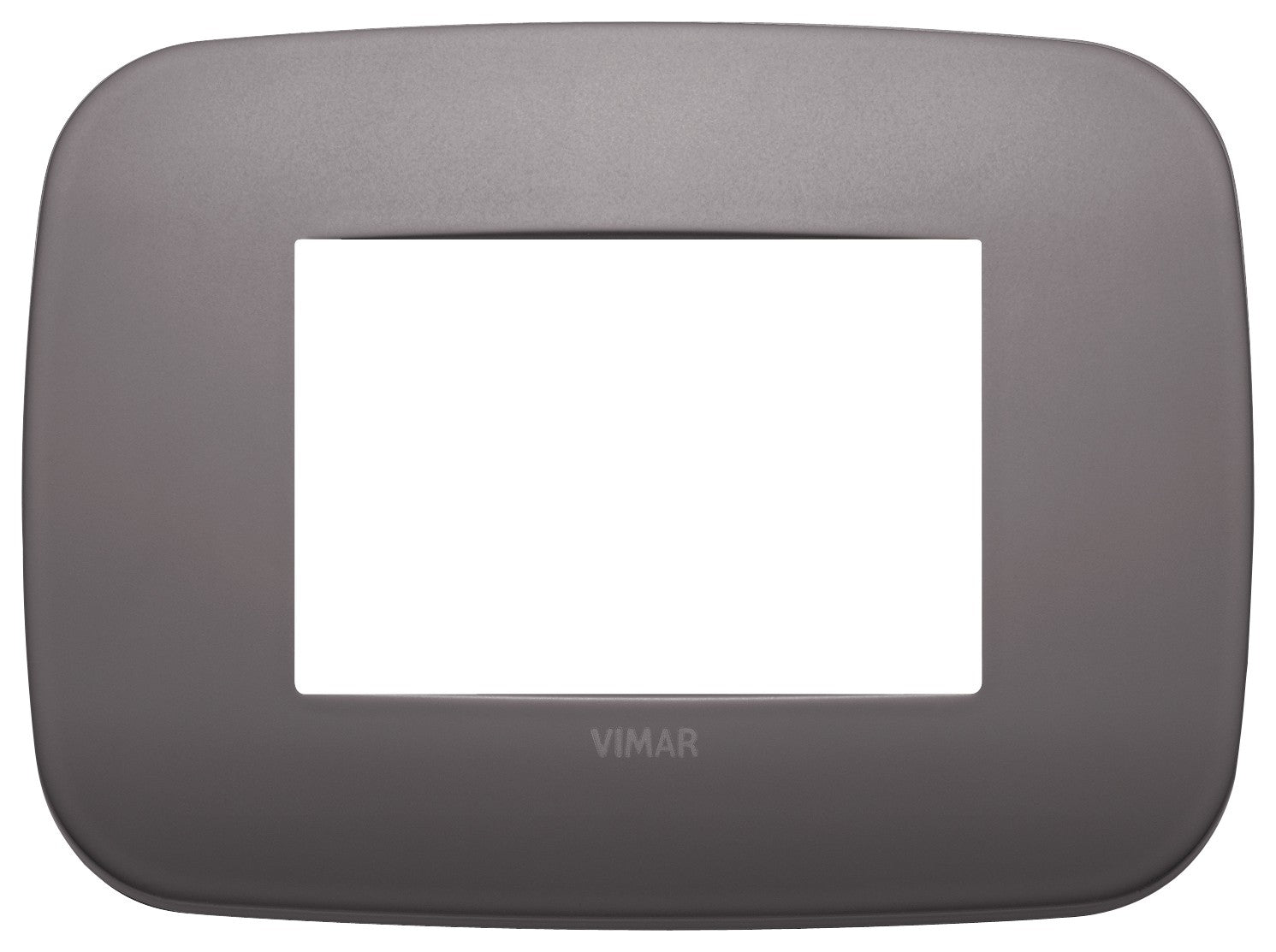 VIMAR Placca Round 3M in dark nickel finish, stylish metal design for modern interiors.
