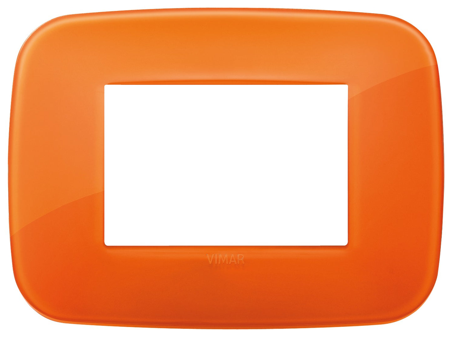VIMAR Placca Round 3M in Reflex orange, made of tecnopolimero, showcasing a sleek and modern design.