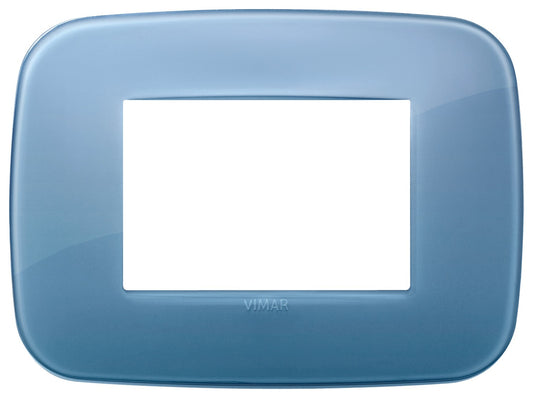 VIMAR Placca Round 3M Reflex oltremare, tecnopolimero, blu, design elegante per interruttori