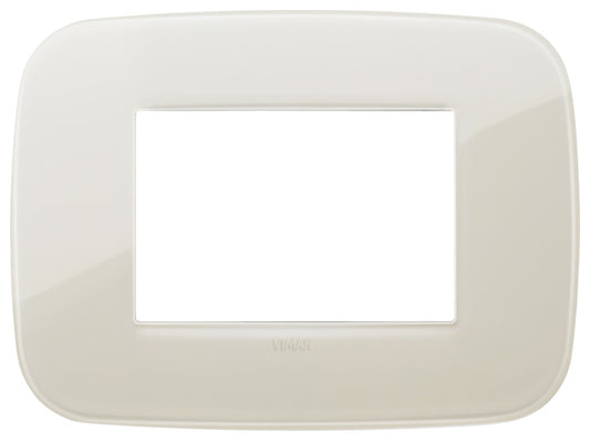VIMAR Placca Round 3M Reflex avorio, 3-moduli tecnopolimero, elegante design avorio per interruttori e prese.