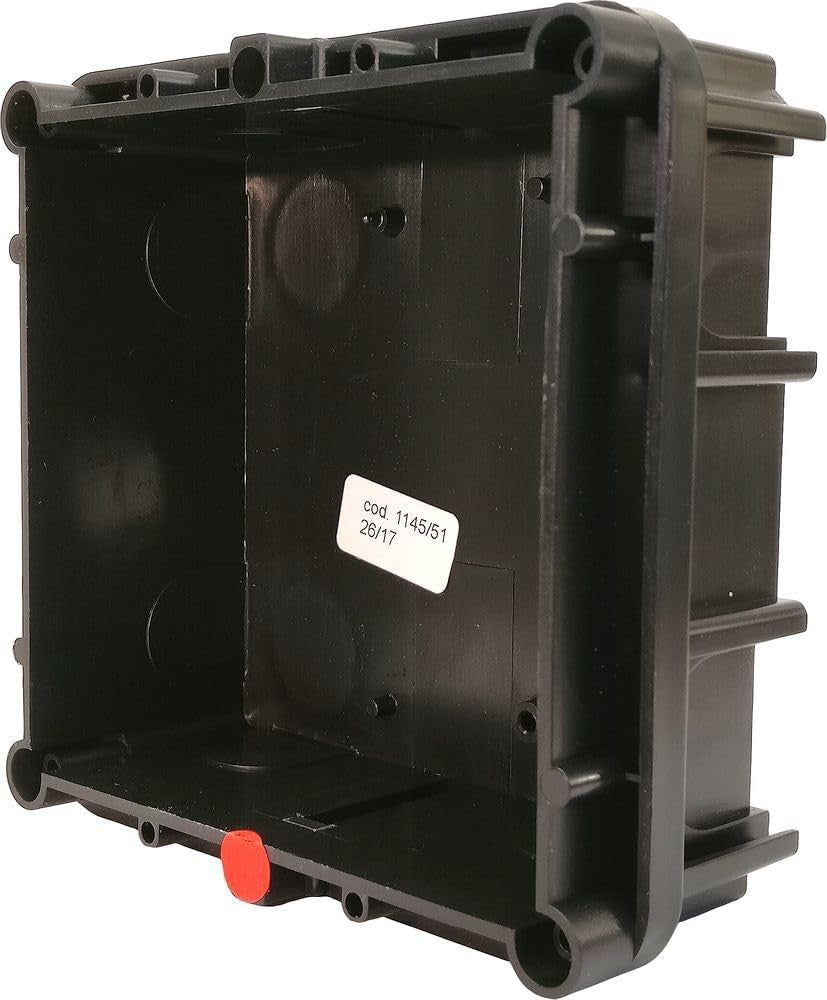 Scatola a incasso 1 modulo Urmet 1145/51, dimensioni 114x118x45 mm, ideale per videcitofono.