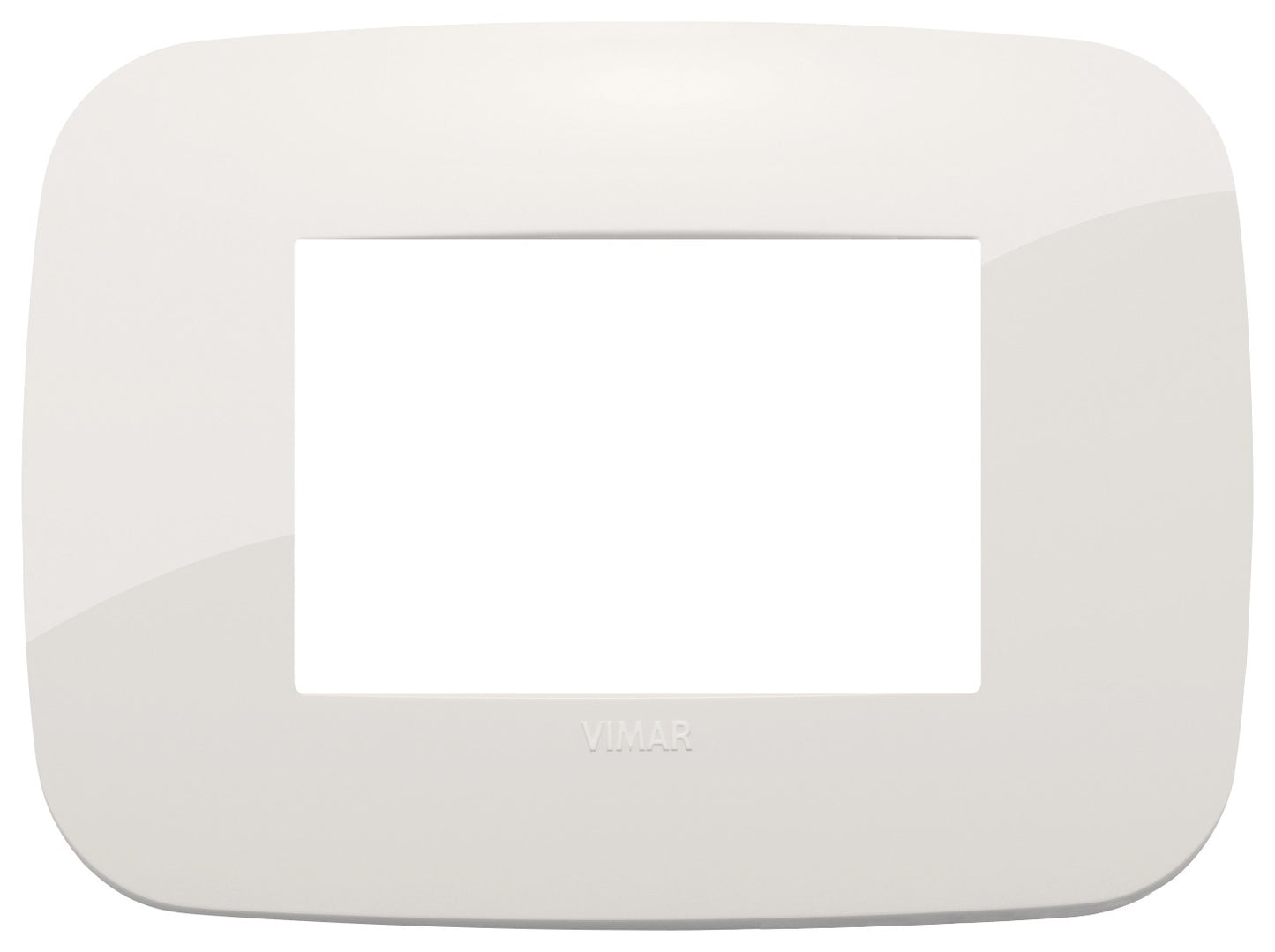 VIMAR Placca Round 3M in avorio, tecnopolimero, design elegante per moduli elettrici, misura 3 moduli.