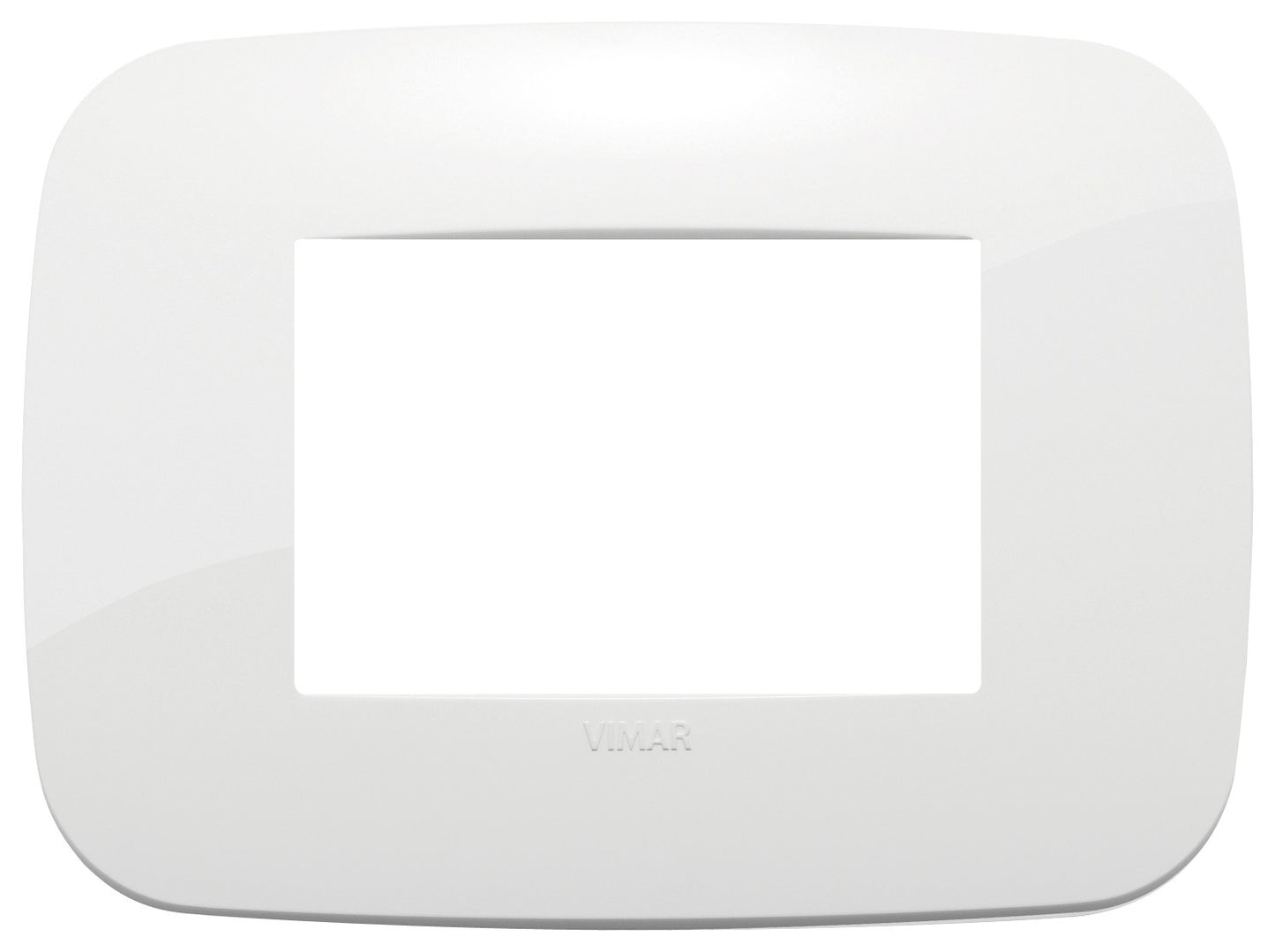 VIMAR Placca Round 3M bianco in tecnopolimero, design moderno e elegante per installazioni multiple.