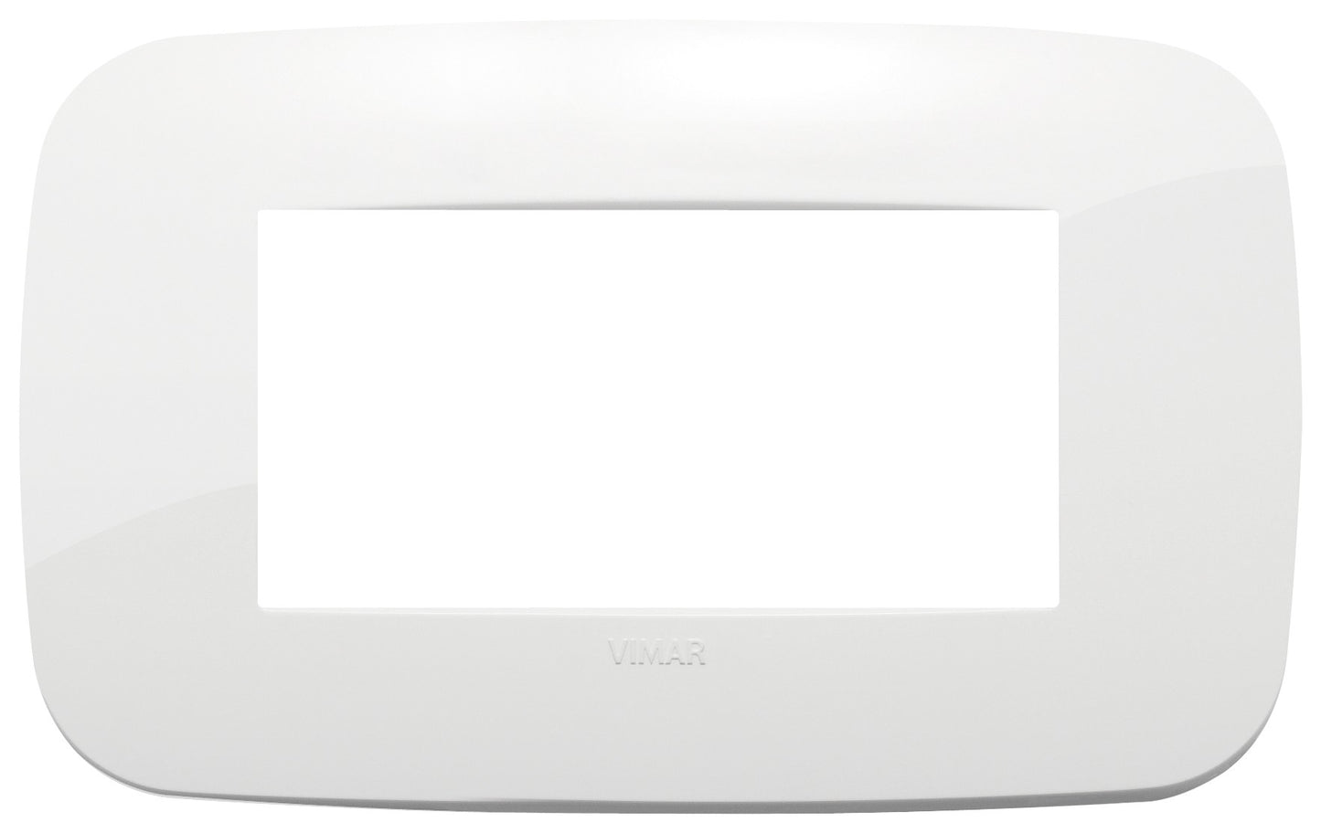 VIMAR Placca Round 4M in white, made of tecnopolimero, suitable for various modular installations.