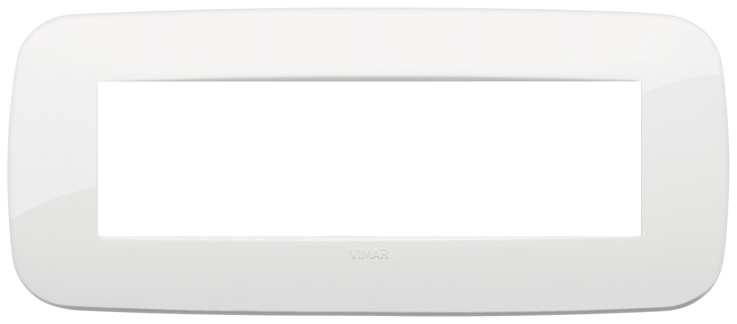VIMAR Placca Round 7M white, tecnopolimero, modern design, ideal for electrical switchboards.