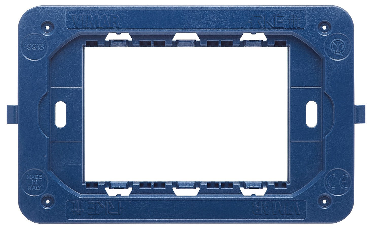VIMAR Supporto Arké fit 3M, supporto plastico per scatole 3 moduli, colore blu, con viti incluse, modello 19913.
