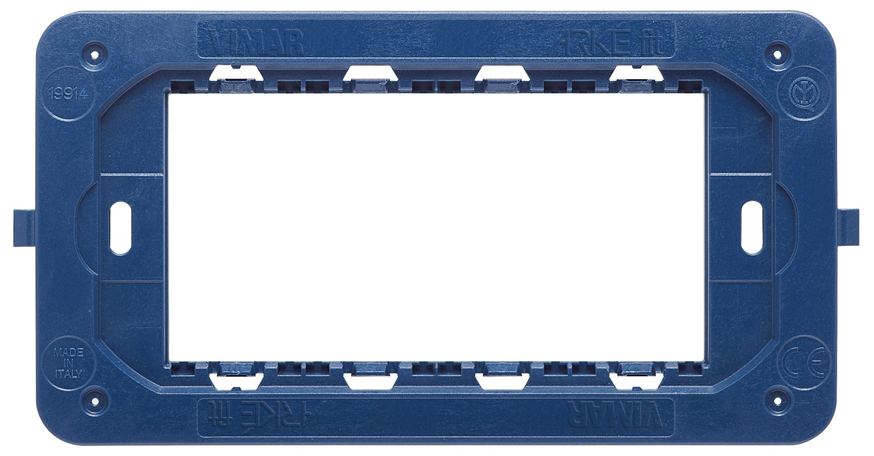 VIMAR Supporto Arké fit 4 moduli, blu, con viti, per installazione scatole elettriche, modello 19914.