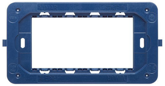VIMAR Supporto Arké fit 4 moduli, blu, con viti, per installazione scatole elettriche, modello 19914.