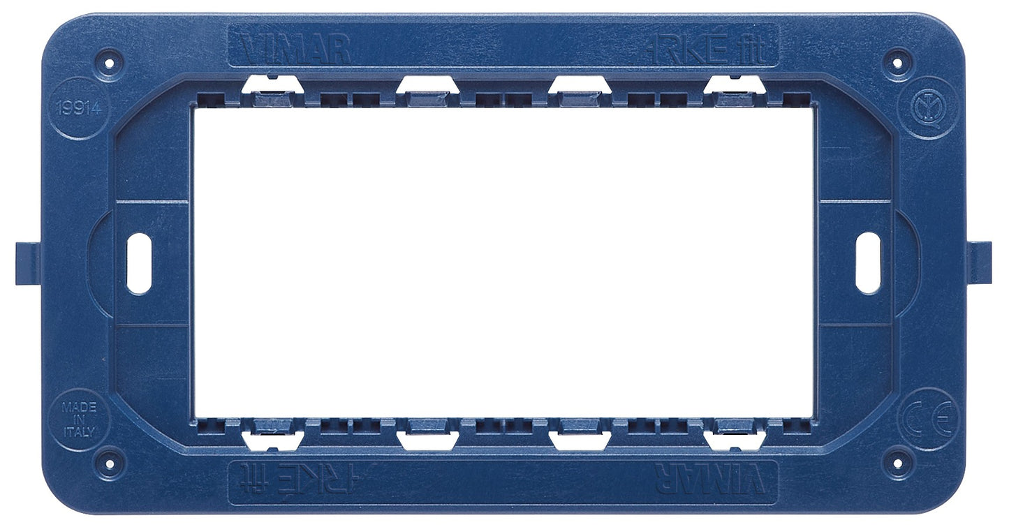 VIMAR Supporto Arké fit 4M in blu per scatole 4 moduli, completo di viti per installazione.