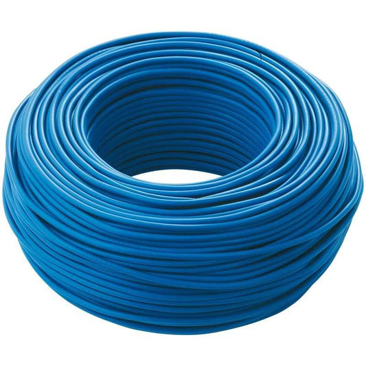 Cavo elettrico blu antifiamma FS17, unipolare 1x10mm, matassa da 100m per alimentazione elettrica.